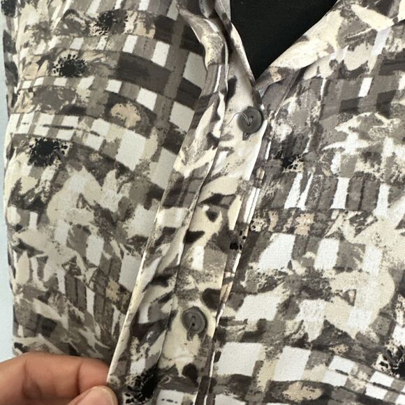 Apt. 9 Women's Blouse Size Large Sleeveless Button Up Collar Geometric Print Y2K - Picture 3 of 12